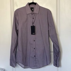 YD. Men’s Burgundy Hilkside Button Down Shirt Small NEW!!